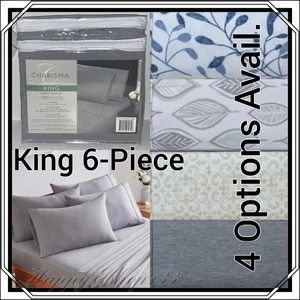 Charisma Microfiber Sheet Set Piece,King,Gray HTR